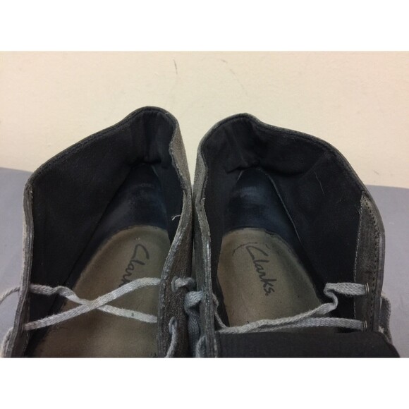 Clarks originals men size US 9M GB 8.5 gray leather ankle  lace up boots - Picture 10 of 12